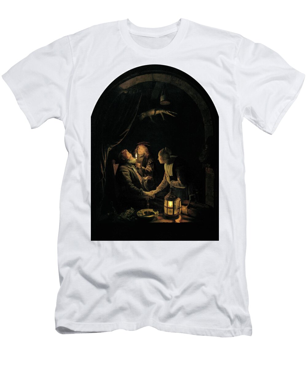 Dentist By Candlelight 1660 1665 Gerrit Dou T-Shirt