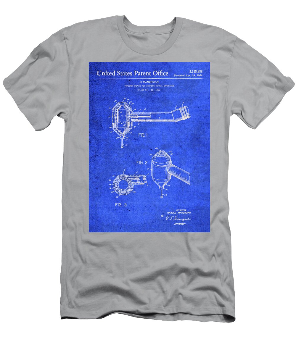 Dentist Drill Patent Blueprint Vintage Design Turnpike T-Shirt