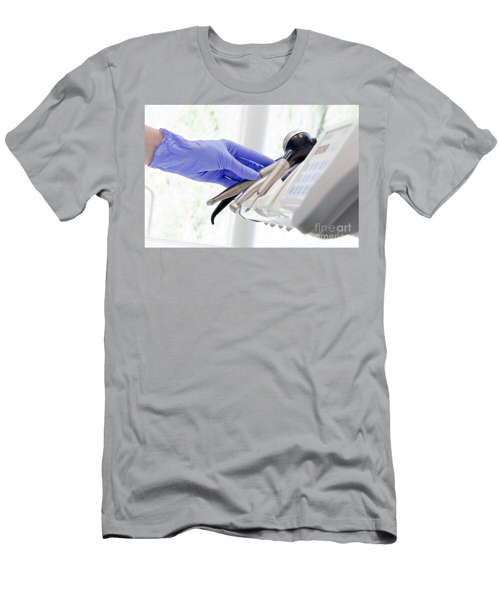 Dentist Picking Dental Instruments in Dentists Office Michal Bednarek T-Shirt