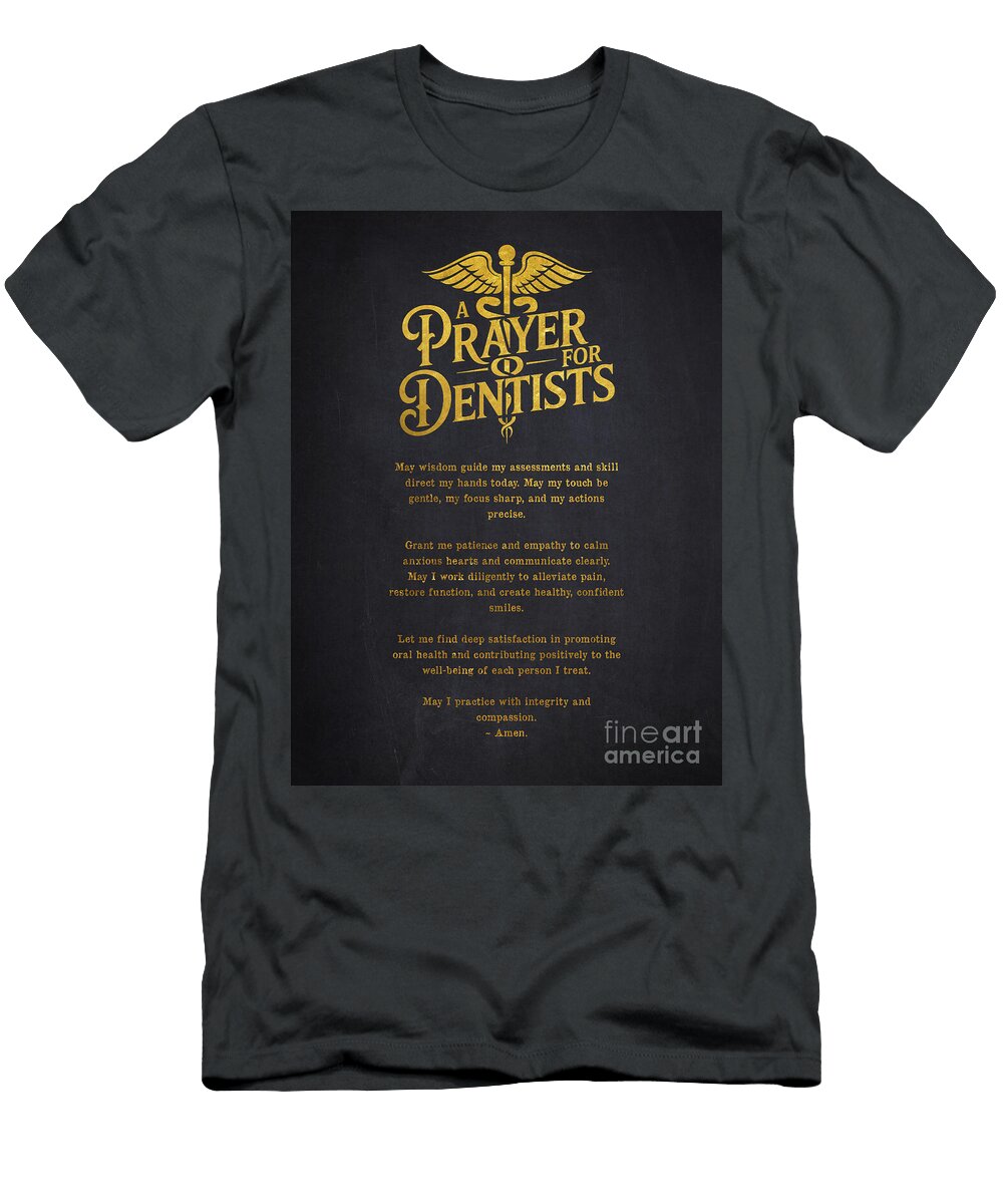 Dentist Prayer Gold Aged Pixel T-Shirt