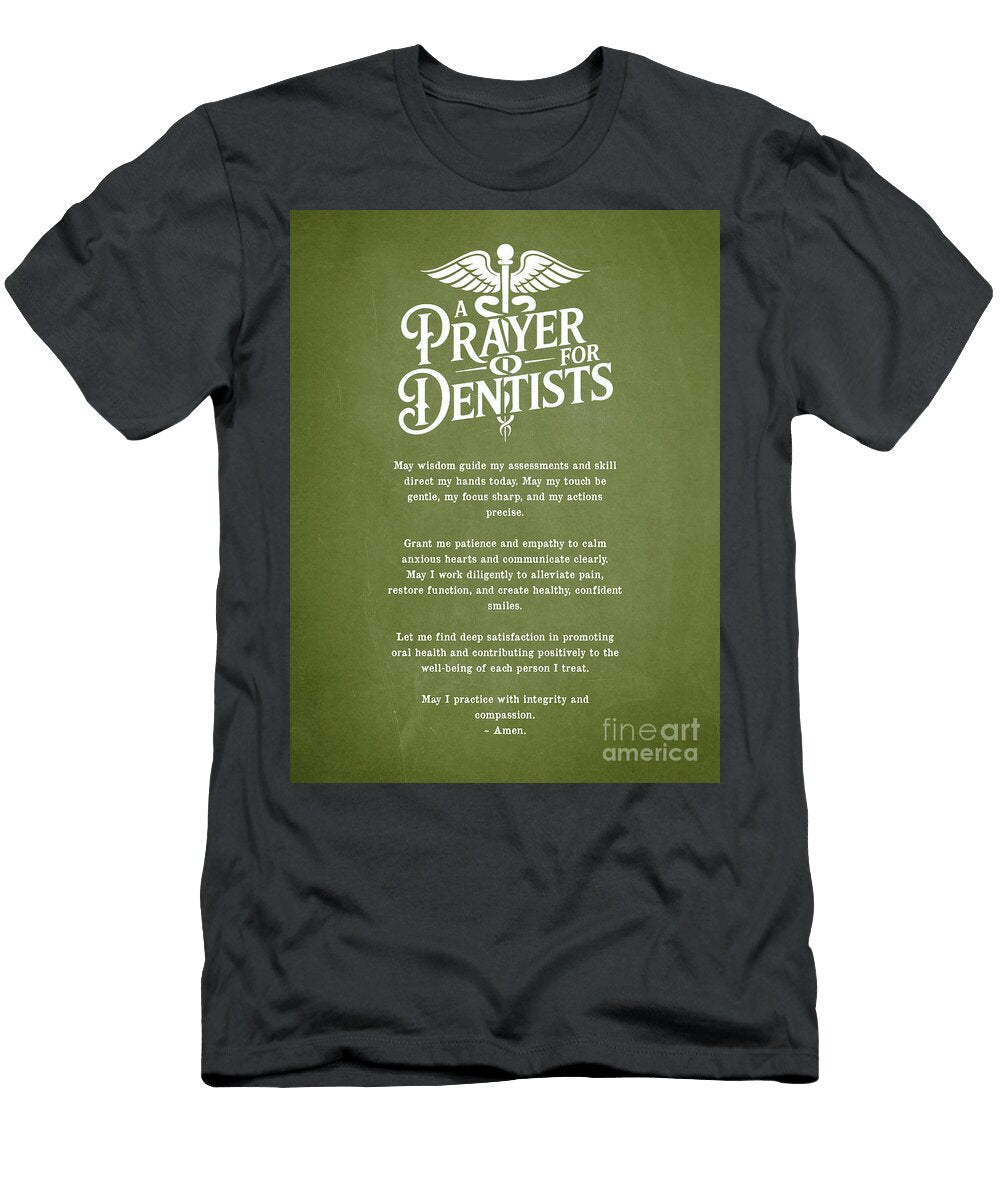 Dentist Prayer Green Aged Pixel T-Shirt