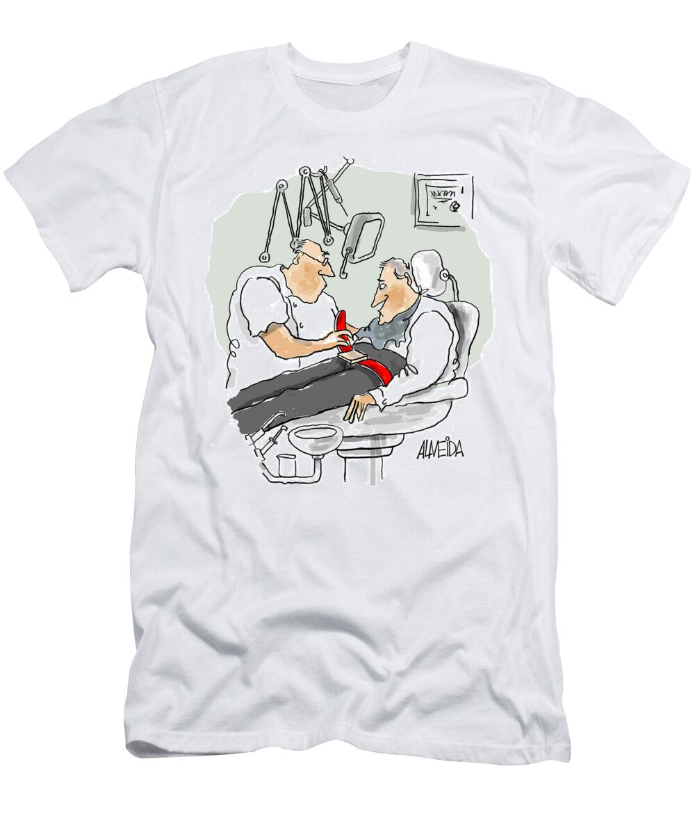 Dentist Straps Man in So He Cant Escape Arnaldo Almeida T-Shirt