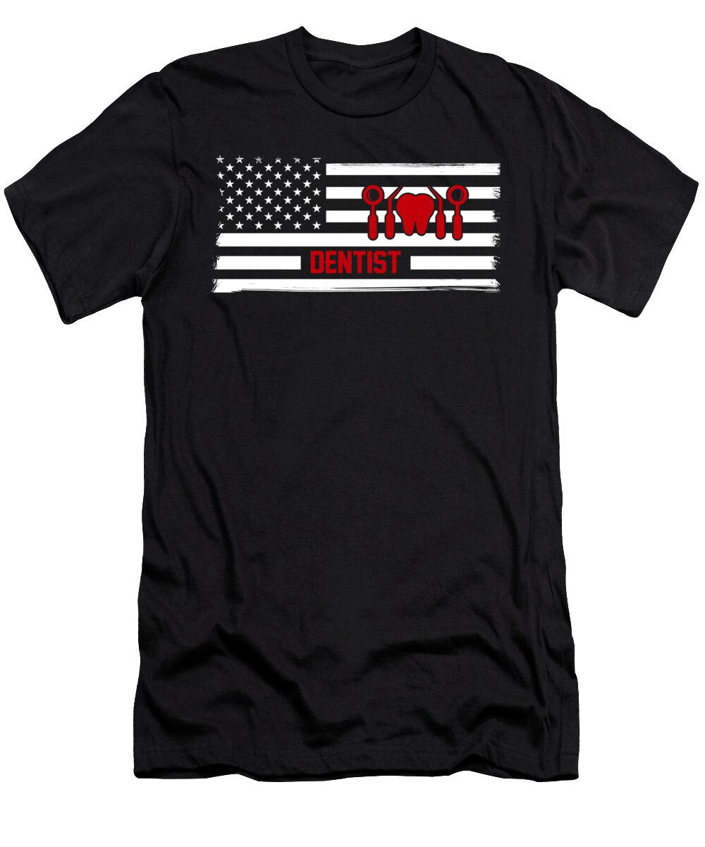 Dentist USA Flag the Primal Matriarch Art T-Shirt