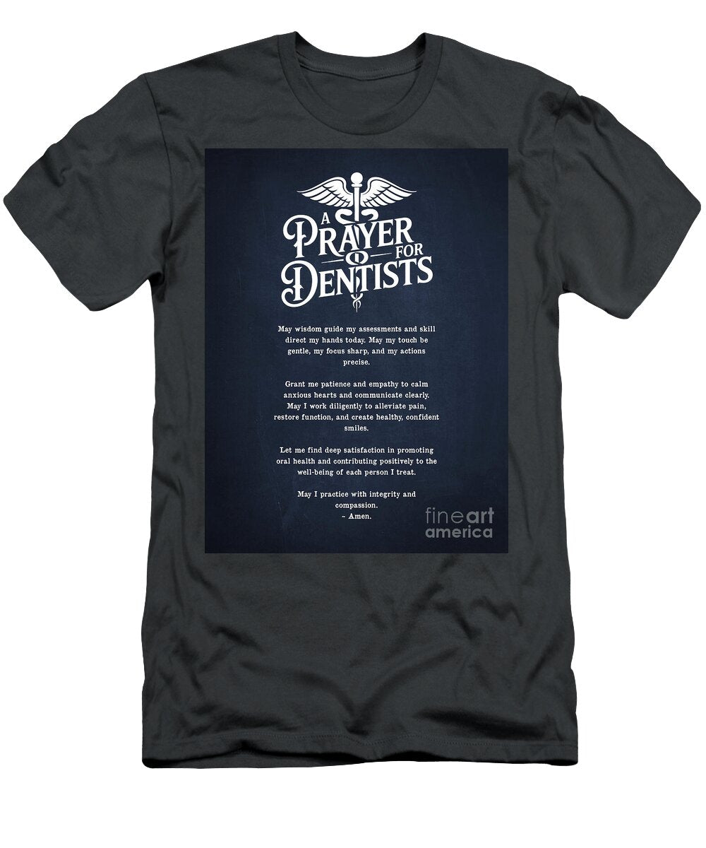 Dentists Prayer Navy Aged Pixel T-Shirt