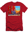 Depanneur Marche Fruits Verdun Restaurant Smoked Meat Deli Montreal Winter Scene Paintings Hockey Carole Spandau T-Shirt