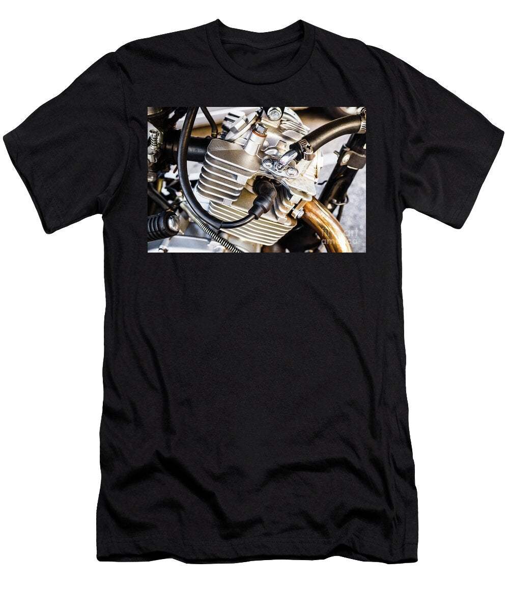Detail of the Gasoline Engine of a Motorcycle Joaquin Corbalan T-Shirt
