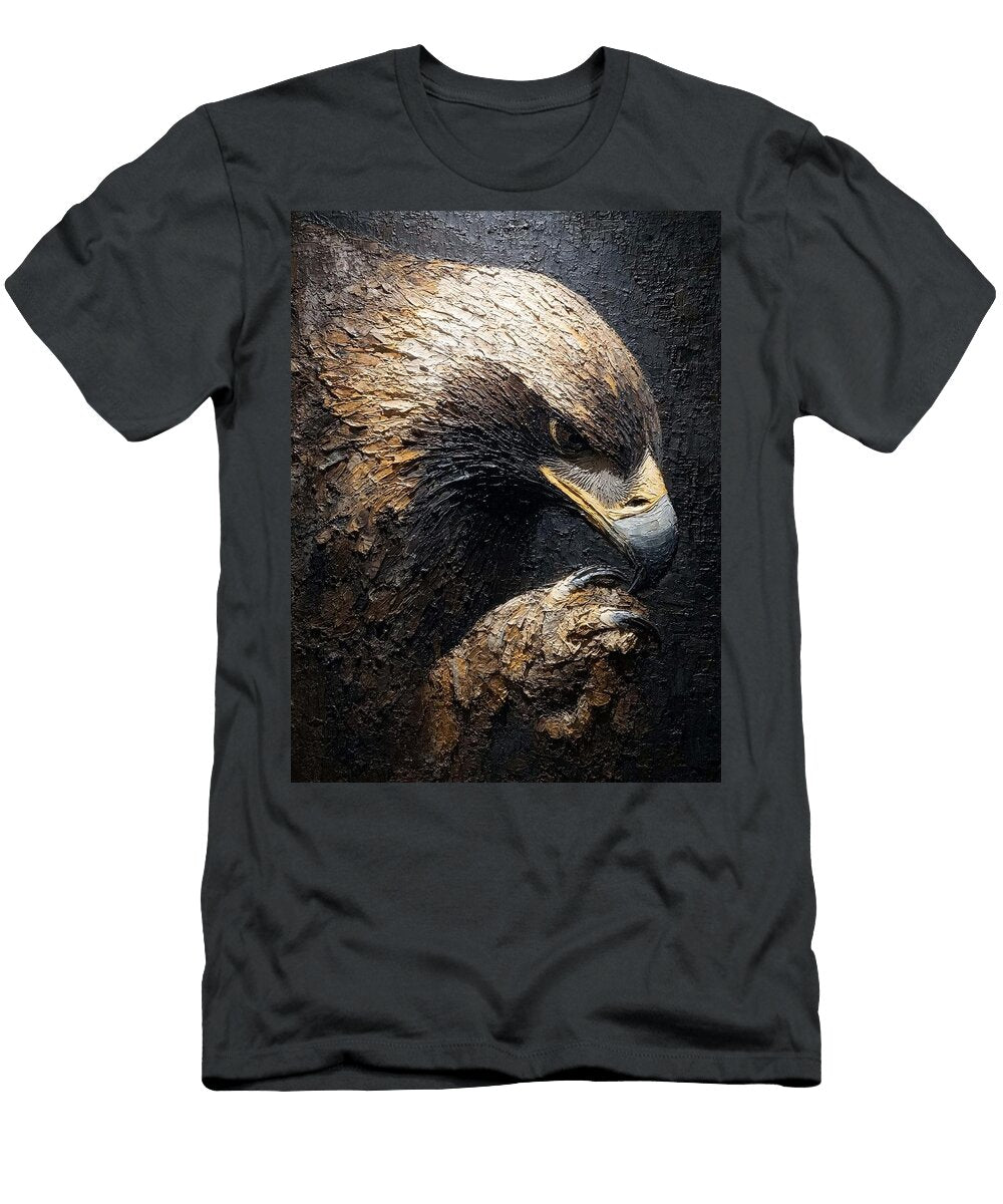 Detailed Eagle Portrait Golden Eagle Clutching Prey Hugo Boyle T-Shirt