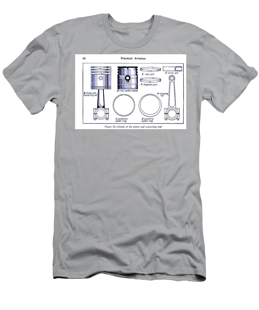 Details of the Piston and Connecting Rod D5 Historic Illustrations T-Shirt