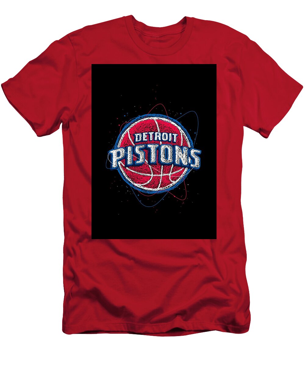 Detroit Pistons Basketball NBA Logo Symbol Erwin Saputra T-Shirt