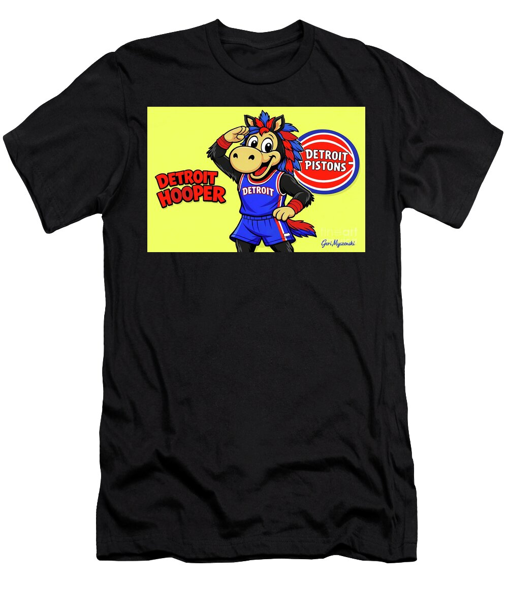 Detroit Pistons Mascot Hooper Geraldine Myszenski T-Shirt