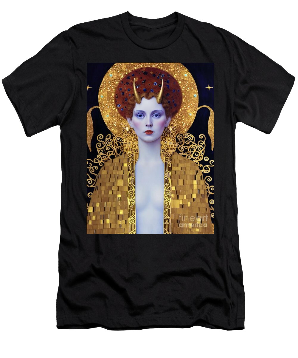 Devil in Gold Close Up View Julie Kaplan T-Shirt