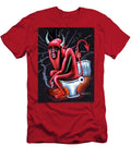 Devil on Toilet Bathroom Satan Original Mexican Black Velvet Oil Painting Sa189 Palomares T-Shirt