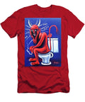 Devil on Toilet Bathroom Satan Original Mexican Black Velvet Oil Painting Sa189 Santos T-Shirt