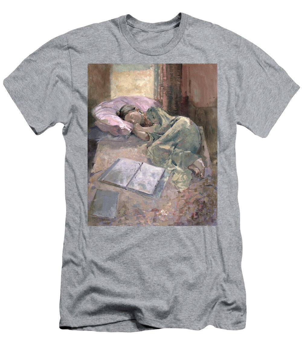 Difficult Homework Oil on Canvas Bob Brown T-Shirt
