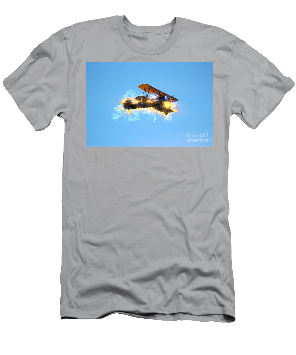 Digitally Enhanced Image of a Biplane J10 Humorous Quotes T-Shirt