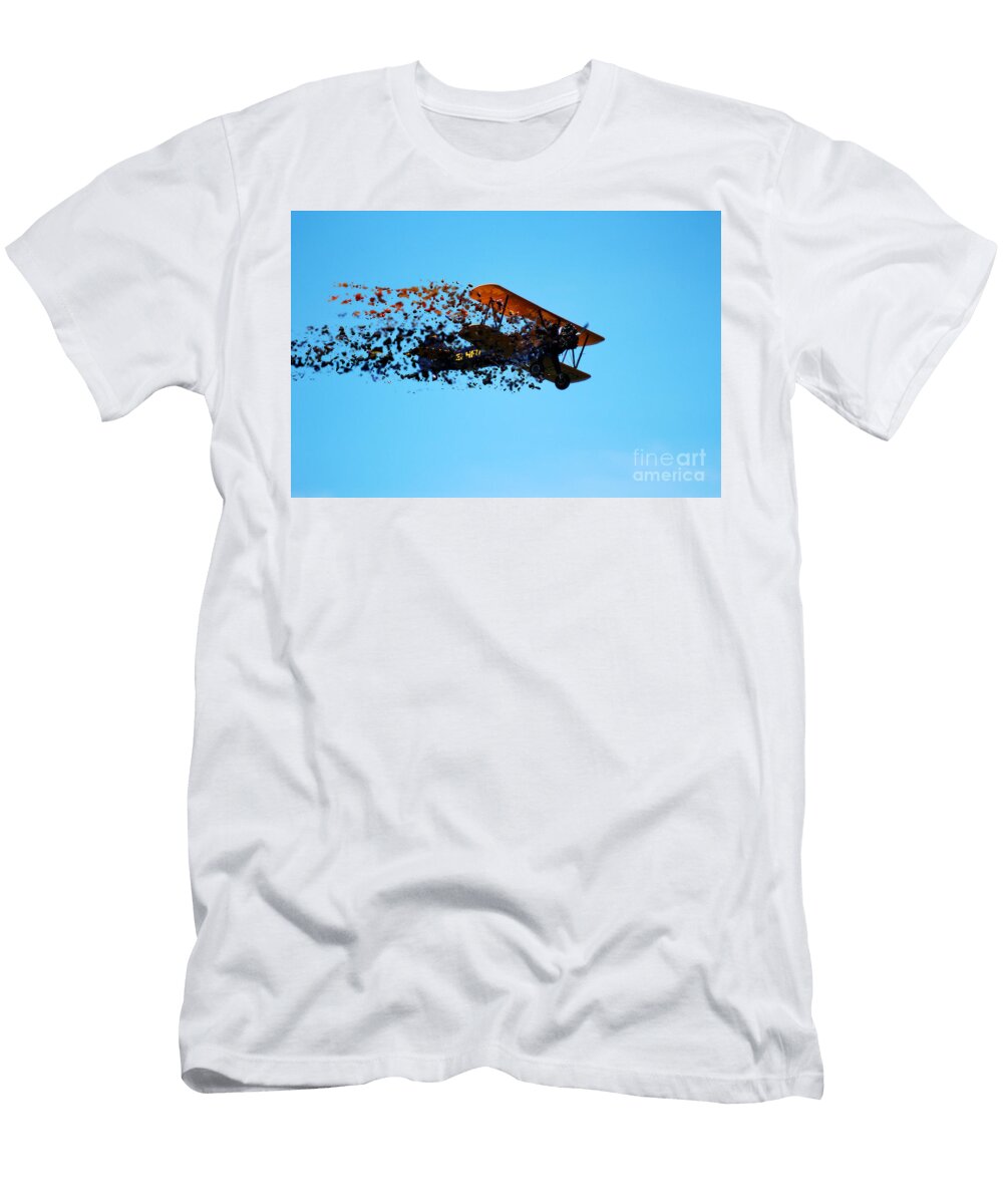 Digitally Enhanced Image of a Biplane J13 Humorous Quotes T-Shirt