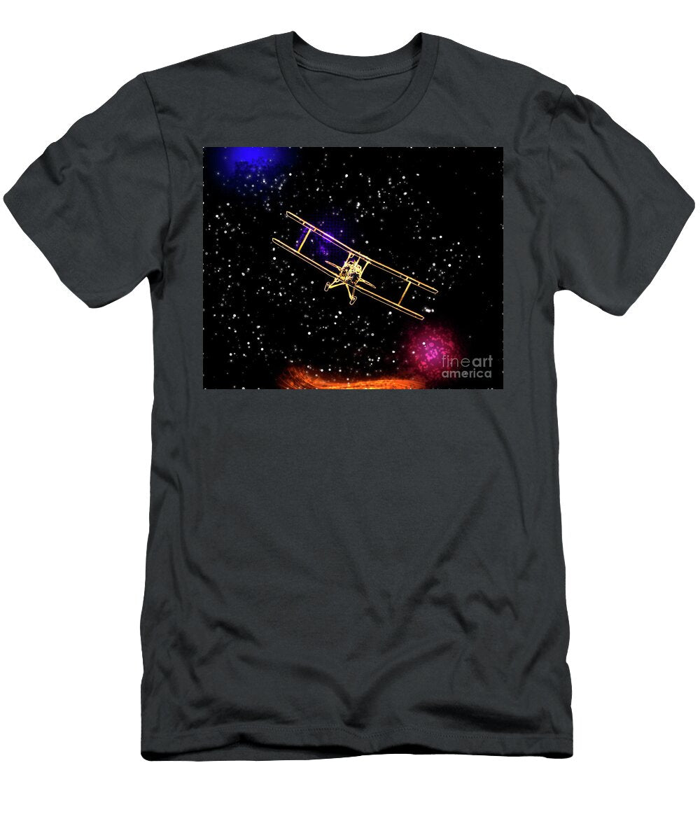 Digitally Enhanced Image of a Biplane J4 Humorous Quotes T-Shirt