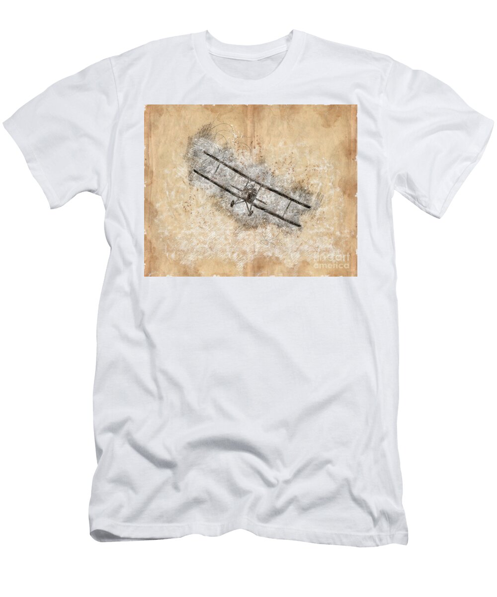 Digitally Enhanced Image of a Biplane J5 Humorous Quotes T-Shirt