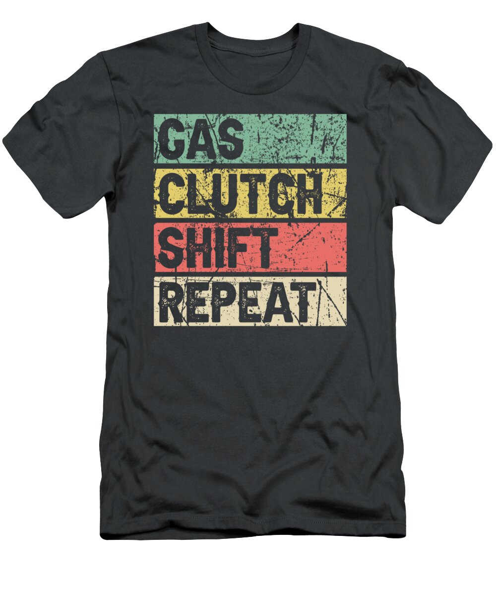Dirt Track Racing S Gas Clutch Shift Repeat Distressed Maisol Hason T-Shirt