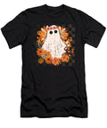 Distressed Autumn Floral Crown Ghost Whimsical Halloween Pastel Horror Art Rhonda Bolianatz T-Shirt