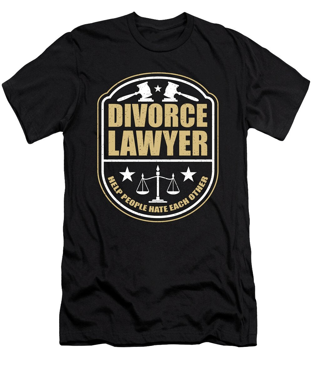 Divorce Lawyer Help People Hate Trial Attorney Tshirtconcepts Marvin Poppe T-Shirt