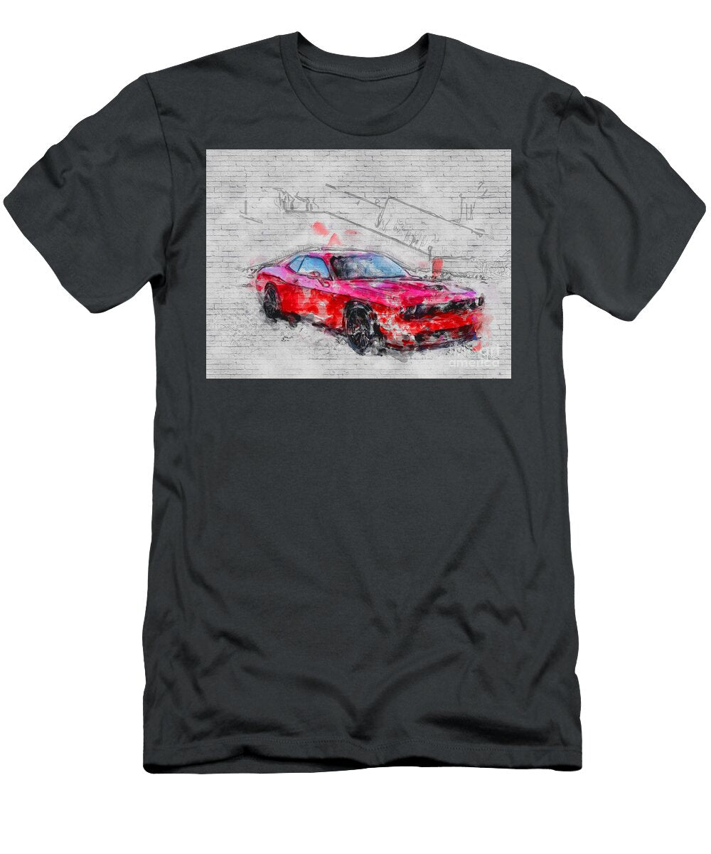 Dodge Challenger Srt Supercharged Hellcat Hemi Red Ashtyn Treutel T-Shirt