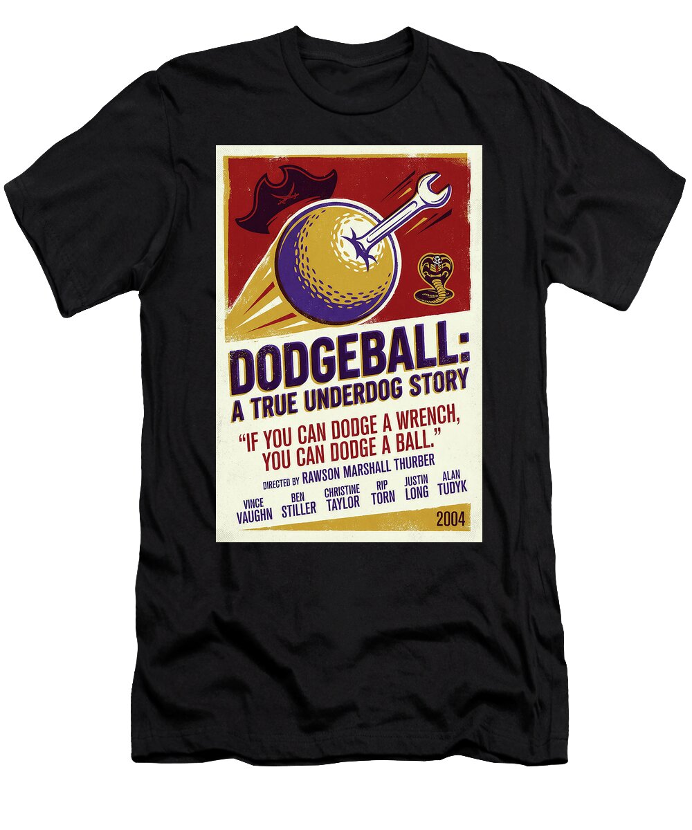 Dodgeball a True Underdog Story Minimal Movie Poster Retro Film Poster Vintage 2004 Sampadart Gallery T-Shirt