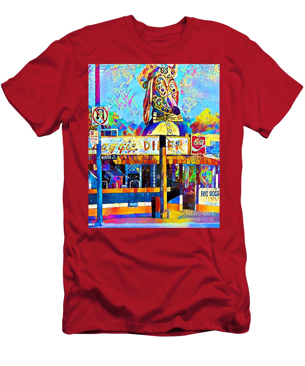Doggie Diner in Contemporary Vibrant Happy Color Motif 20200501v2 Wingsdomain Art and Photography T-Shirt