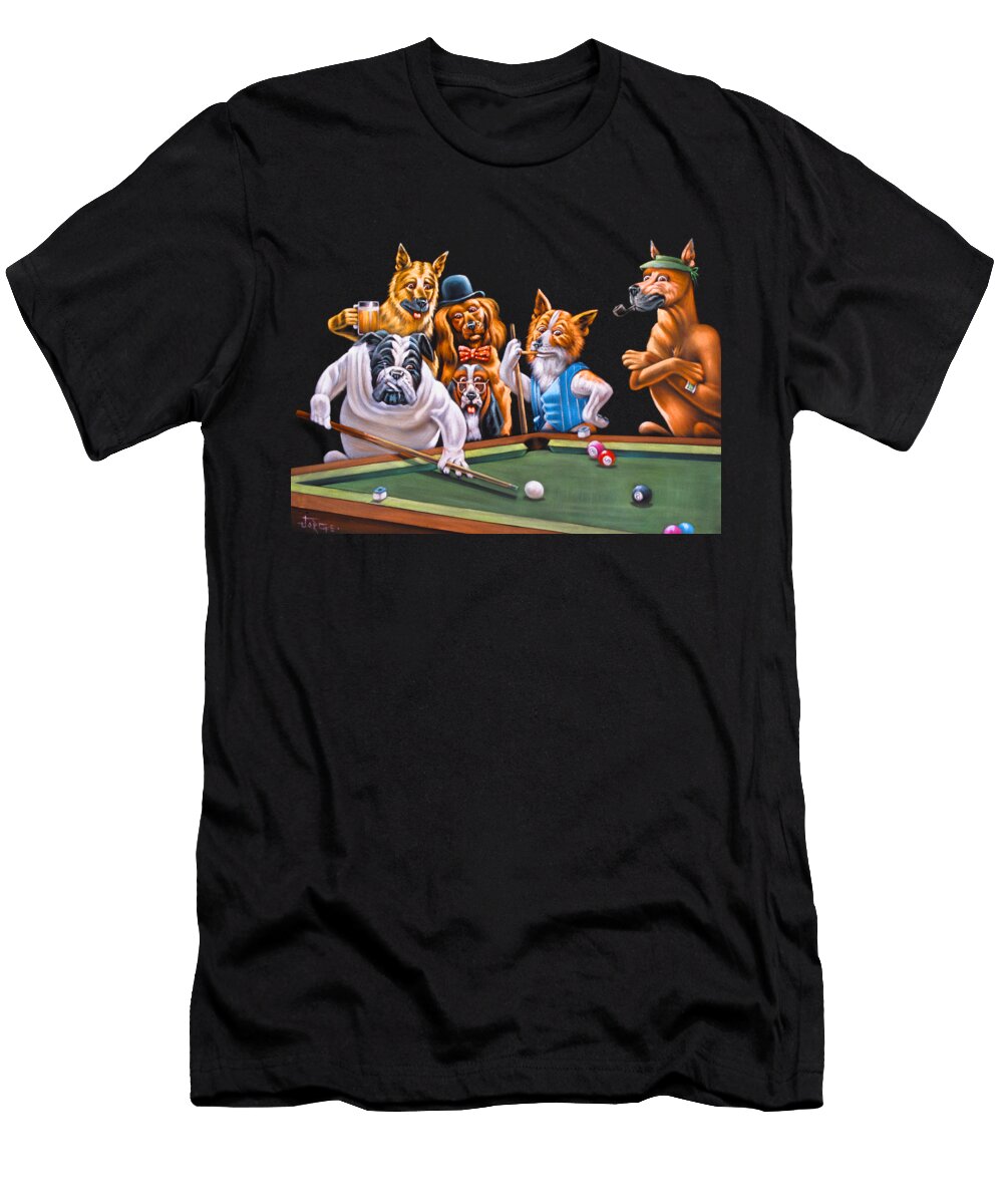 Dogs Playing Poker By Jorge Torrones After Cassius Marcellus Coolidge Ver8 Jorge Terrones T-Shirt