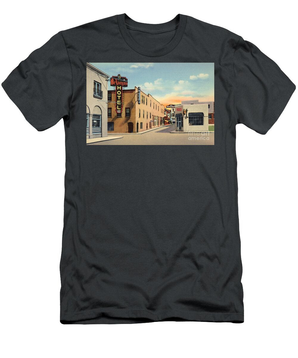 Don Gaspar Avenue Santa Fe New Mexico 1940 View Faces North At Water Street Intersection David Lombard T-Shirt