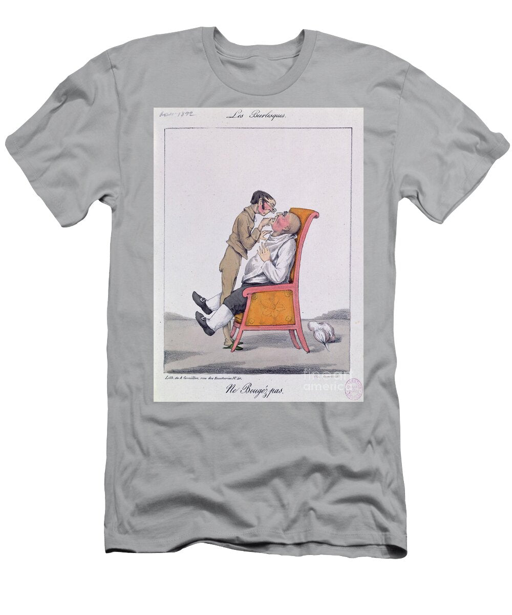 Dont Move Caricature of a Man At the Dentist French School T-Shirt