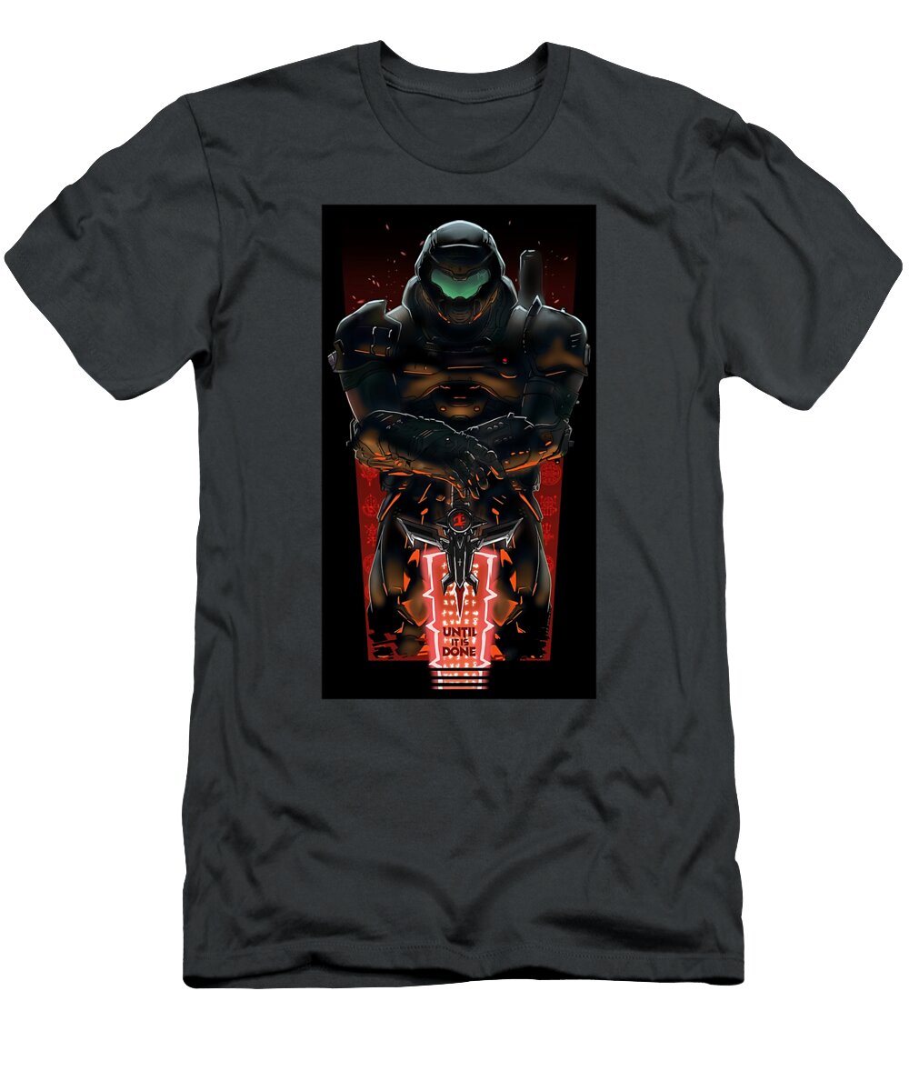 Doom Eternal Merch Doom Slayer Until It Is Done Men Women Kid Youth Long Sleeve Gift Id Shalayna Manross T-Shirt
