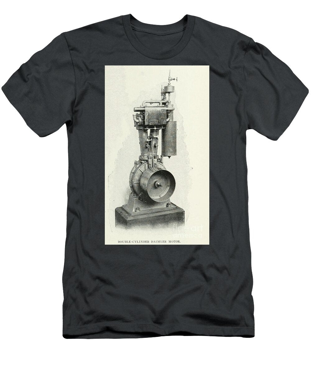 Double Cylinder Daimler Motor Historic Illustrations T-Shirt
