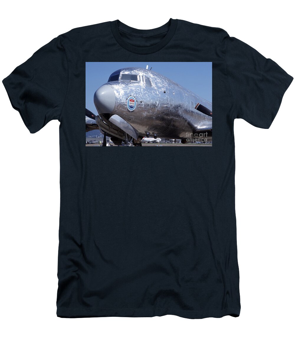 Douglas DC 6 Propliner Brushed Aluminum Wernher Krutein T-Shirt