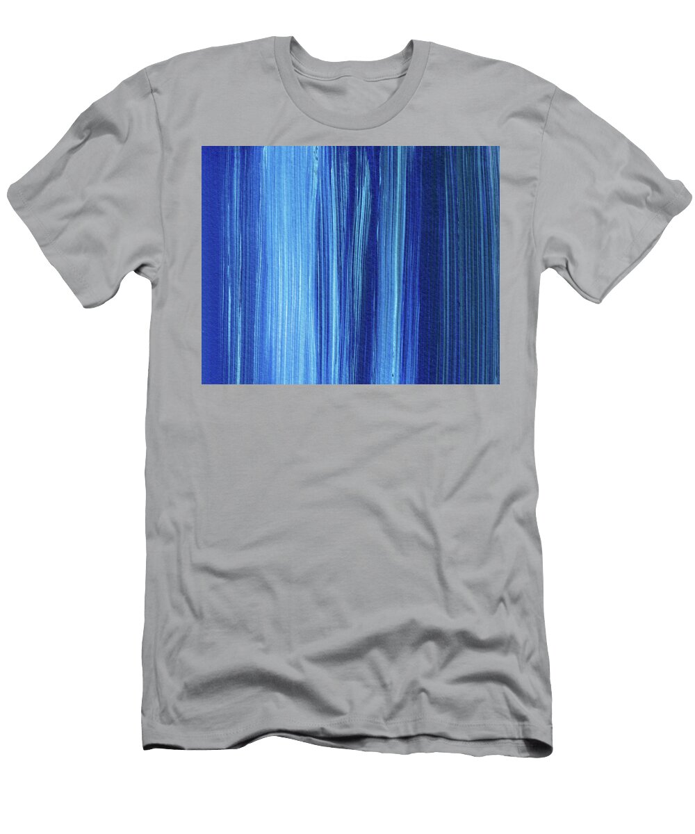 Down Stream Ultramarine Blue Abstract Water Irina Sztukowski T-Shirt