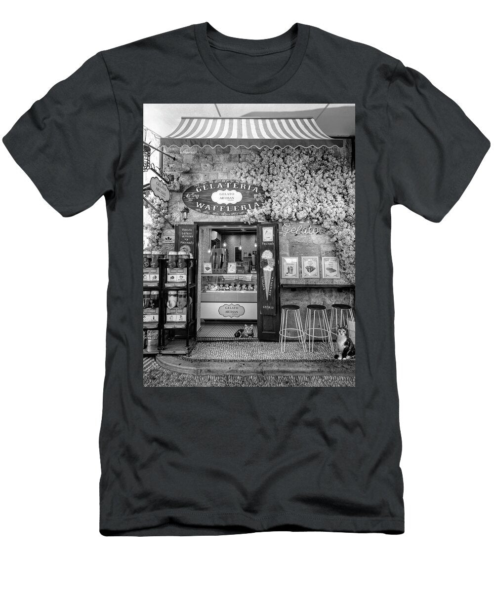 Downtown Gelato Shoppe Black and White Debra and Dave Vanderlaan T-Shirt