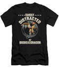 Dragon Fan Fictional Book Lover Bibliophile Easily Distracted By Books Thomas Larch T-Shirt