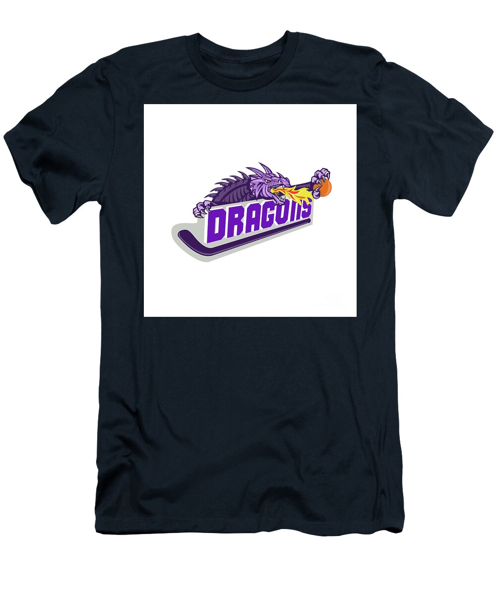 Dragon Fire Hockey Stick Basketball Retro Aloysius Patrimonio T-Shirt