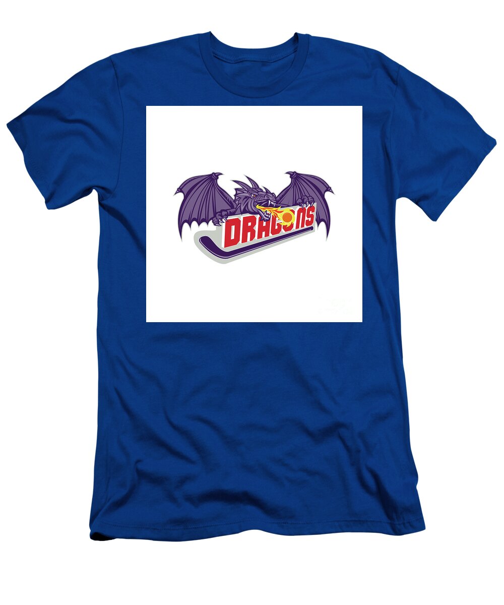 Dragon Fire Hockey Stick Retro Aloysius Patrimonio T-Shirt