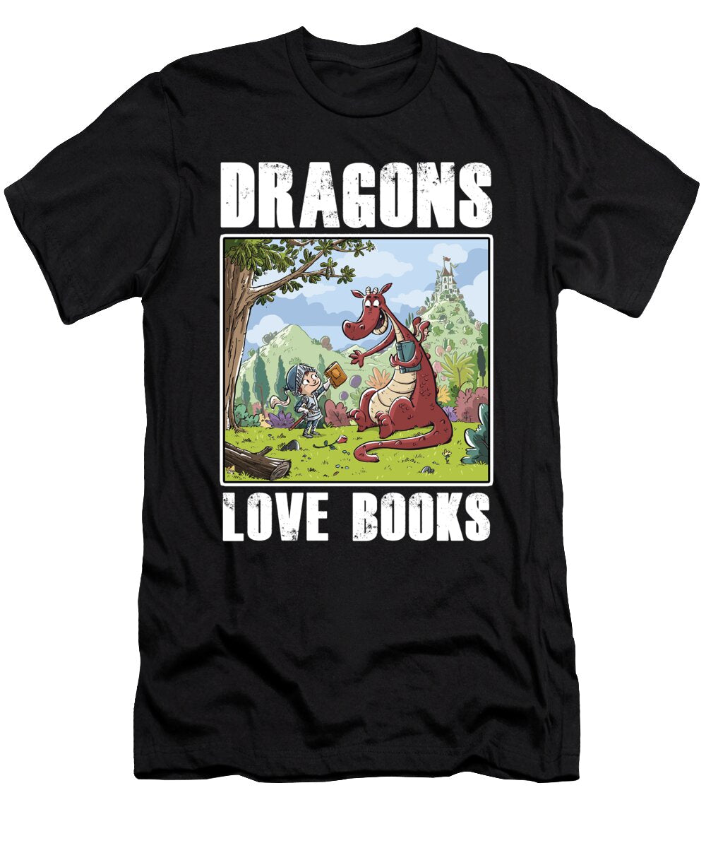 Dragons Love Books I Love Books Thomas Larch T-Shirt