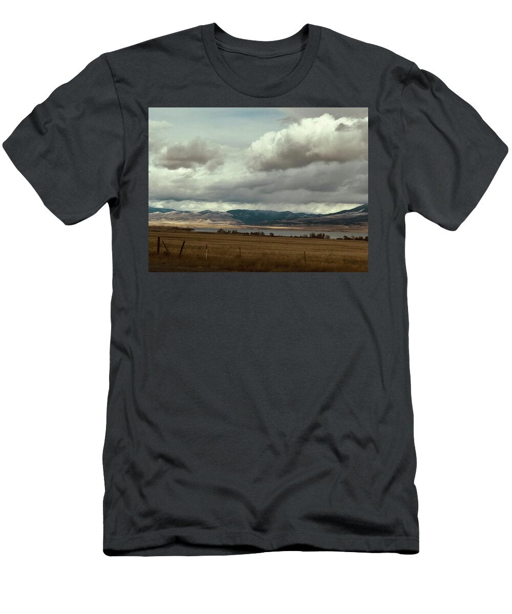 Dramatic Clouds Over Mountain Landscape LA Veta Kirby T-Shirt