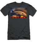 Dramatic Double Rainbow Over Suburb Mario G Rivera T-Shirt