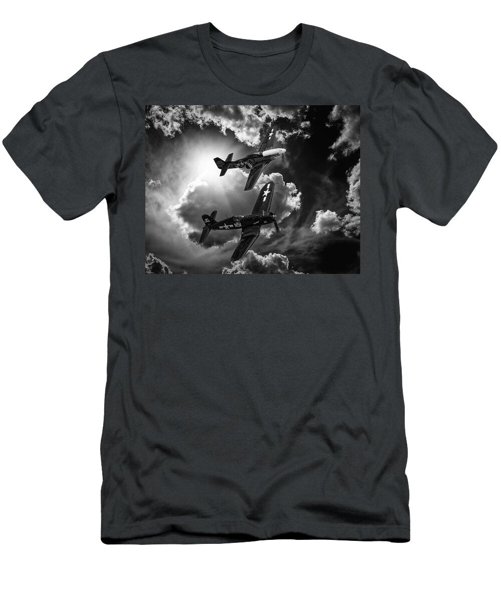 Dramatic Sky with World War Ii Planes Jeff Stallard T-Shirt