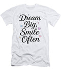 Dream Big Smile Often Elegant Script with Stars and Hearts Mounir Khalfouf T-Shirt