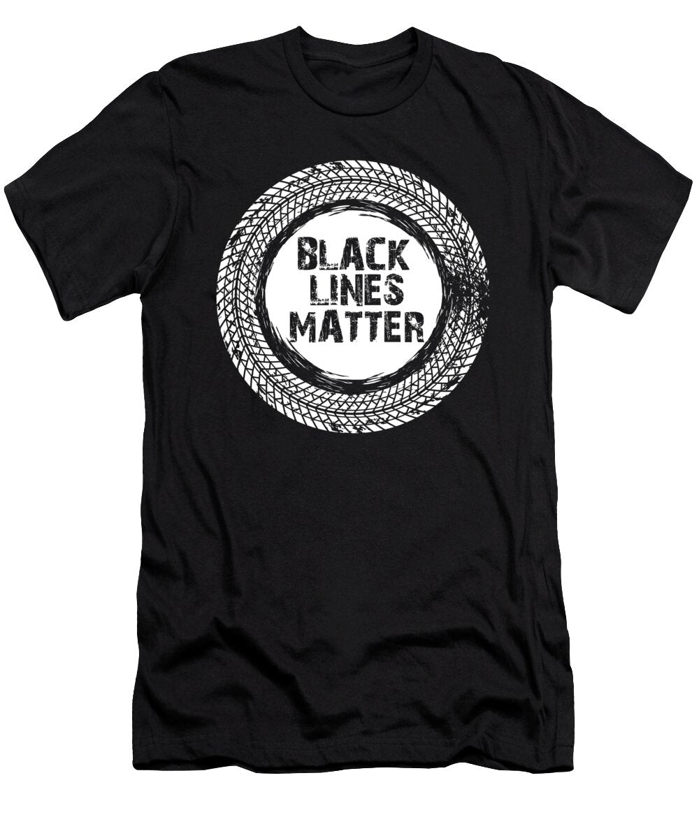 Drifting Black Tire Tracks Eq Designs T-Shirt