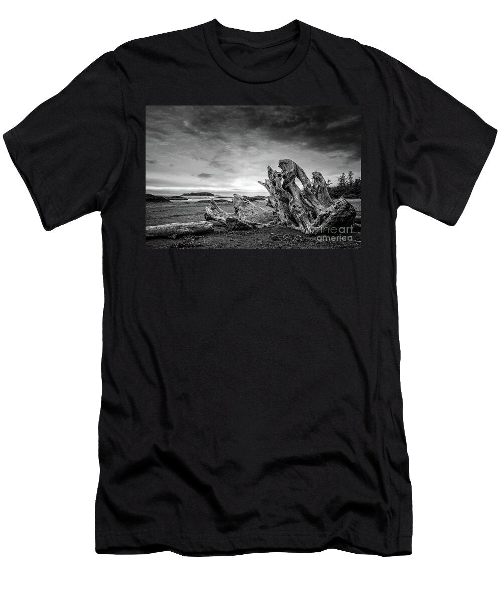 Driftwood on Chesterman Beach in Tofino Delphimages Photo Creations T-Shirt