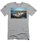Drone View of Argyle Lake and Waterfalls with Ice Forming David Wood T-Shirt