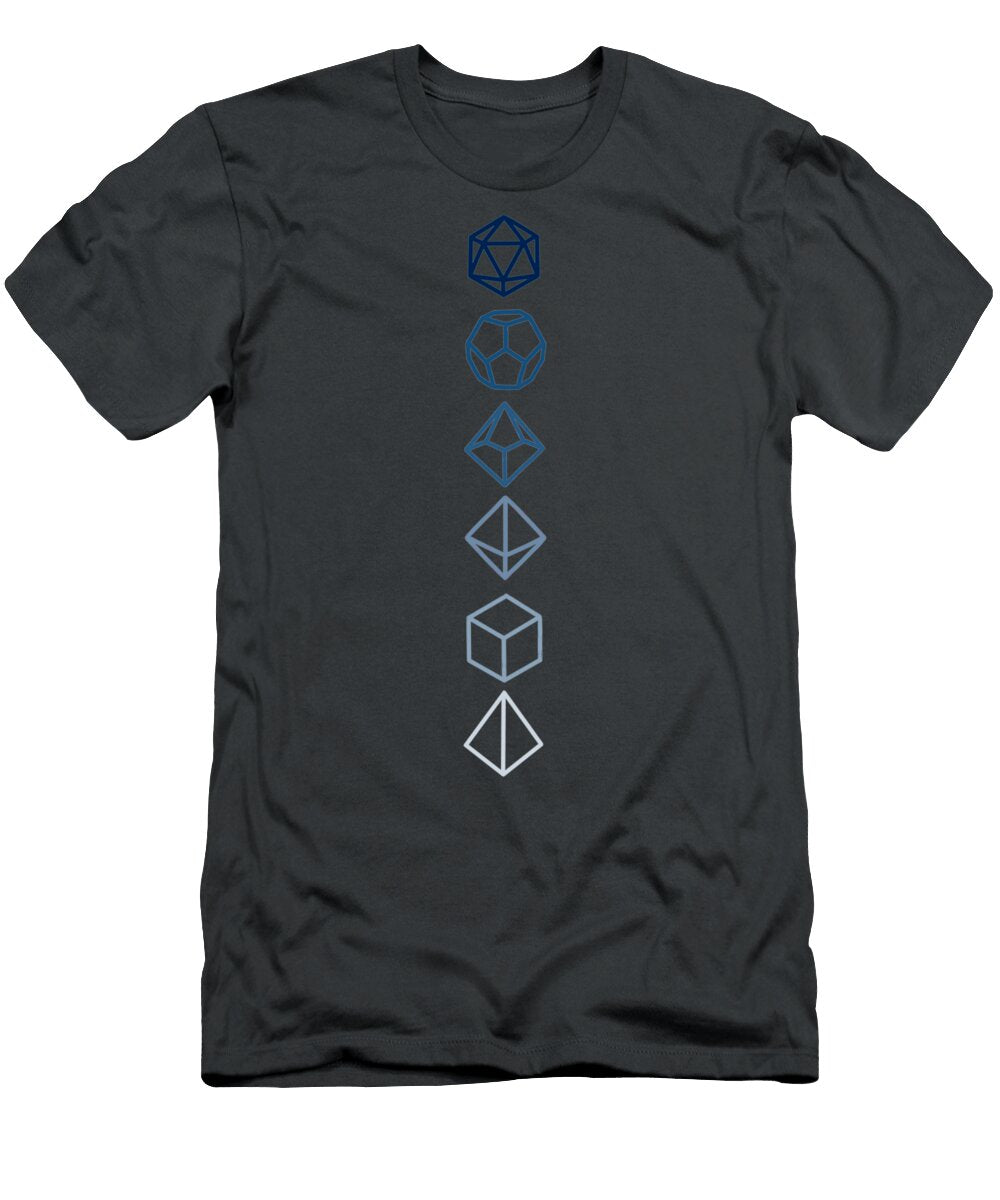 Dungeons and Dragons Dice Blue Fade Christine Schutter T-Shirt