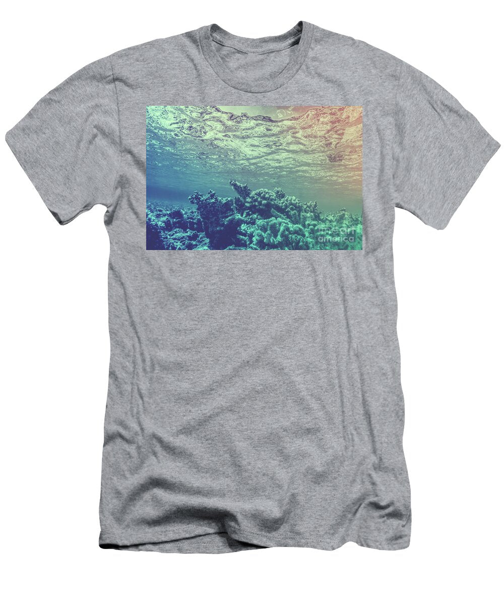Duotone Faded Photograph of Underwater Coral Reef Michal Bednarek T-Shirt