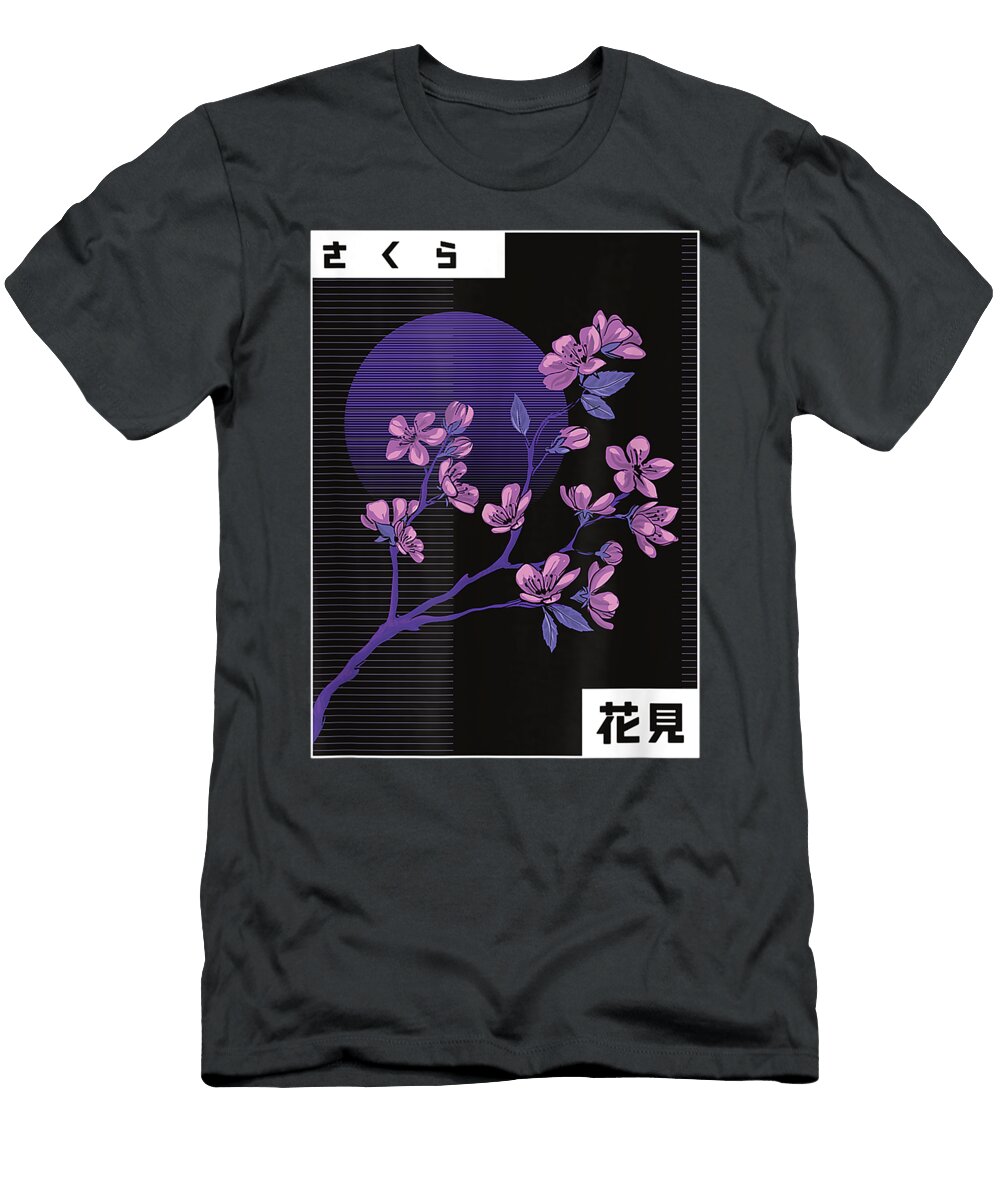 E Aesthetic Cherryblossom Retro Japanese Marcos Quinn T-Shirt